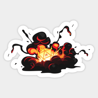 Critical Hit Explosion D20 Dice Sticker